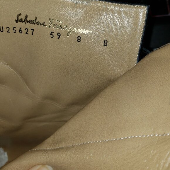 Salvatore Ferragamo Black Cashmere and calf leather ankle ANTONIA boots Women 8 - Picture 16 of 16